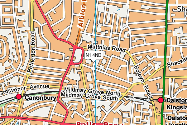 N1 4ND map - OS VectorMap District (Ordnance Survey) N1 4ND map - OS VectorMap District (Ordnance Survey)