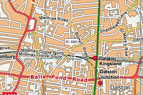 N1 4NH map - OS VectorMap District (Ordnance Survey)