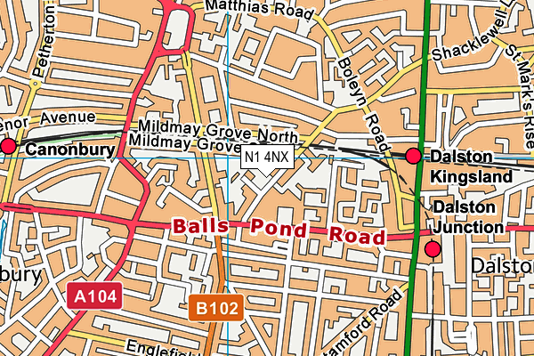 N1 4NX map - OS VectorMap District (Ordnance Survey) N1 4NX map - OS VectorMap District (Ordnance Survey)