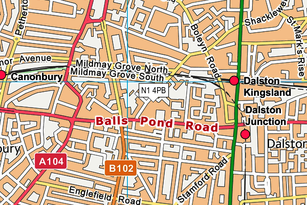 N1 4PB map - OS VectorMap District (Ordnance Survey) N1 4PB map - OS VectorMap District (Ordnance Survey)