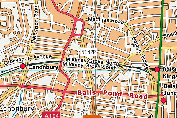 N1 4PP map - OS VectorMap District (Ordnance Survey) N1 4PP map - OS VectorMap District (Ordnance Survey)