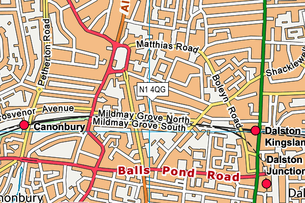 N1 4QG map - OS VectorMap District (Ordnance Survey) N1 4QG map - OS VectorMap District (Ordnance Survey)