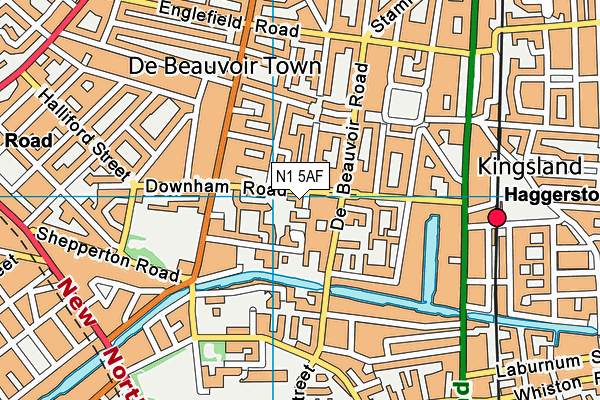 N1 5AF map - OS VectorMap District (Ordnance Survey)