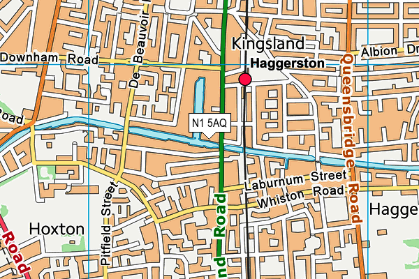 N1 5AQ map - OS VectorMap District (Ordnance Survey)