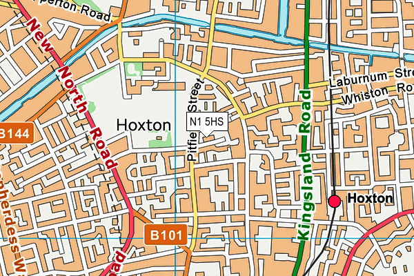 N1 5HS map - OS VectorMap District (Ordnance Survey)