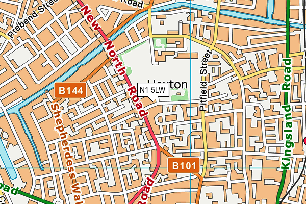 N1 5LW map - OS VectorMap District (Ordnance Survey)