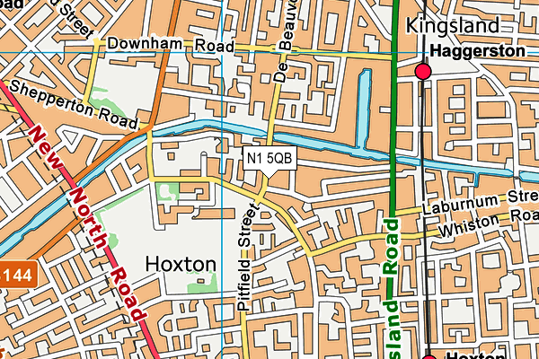 N1 5QB map - OS VectorMap District (Ordnance Survey)