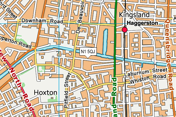 N1 5QJ map - OS VectorMap District (Ordnance Survey)