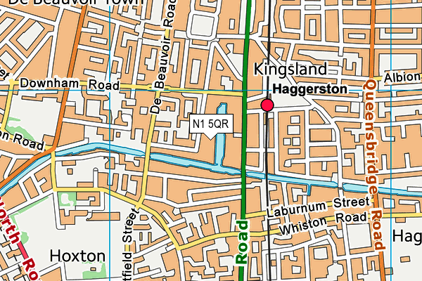 N1 5QR map - OS VectorMap District (Ordnance Survey)