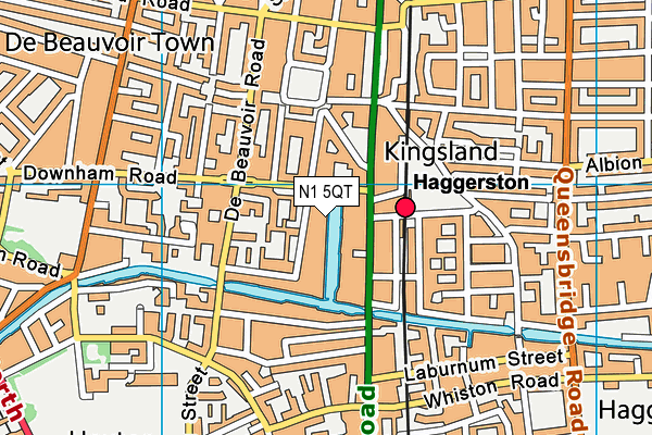 N1 5QT map - OS VectorMap District (Ordnance Survey)