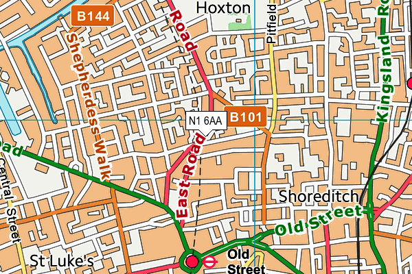 N1 6AA map - OS VectorMap District (Ordnance Survey)