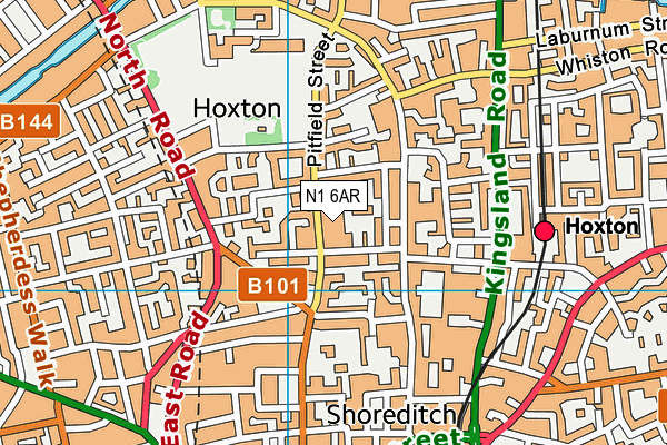 N1 6AR map - OS VectorMap District (Ordnance Survey)