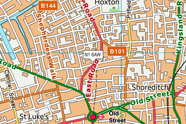 N1 6AW map - OS VectorMap District (Ordnance Survey)