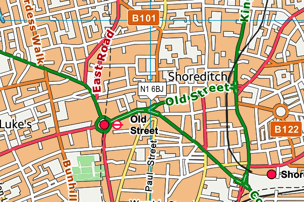 N1 6BJ map - OS VectorMap District (Ordnance Survey)