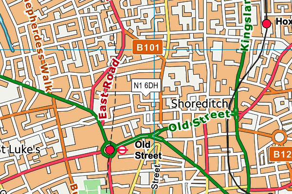 N1 6DH map - OS VectorMap District (Ordnance Survey)