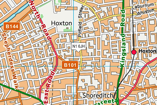 N1 6JH map - OS VectorMap District (Ordnance Survey)
