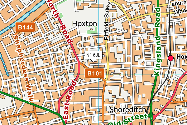 N1 6JL map - OS VectorMap District (Ordnance Survey)