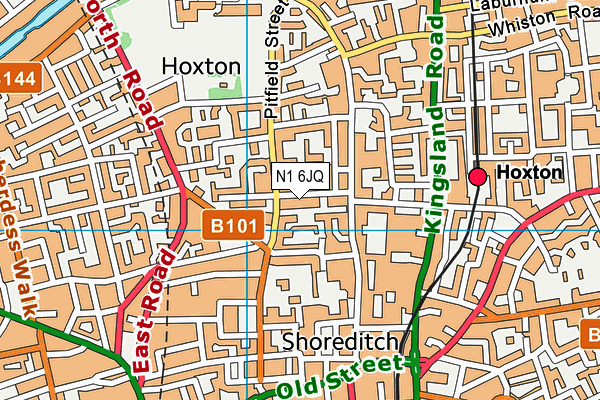N1 6JQ map - OS VectorMap District (Ordnance Survey)