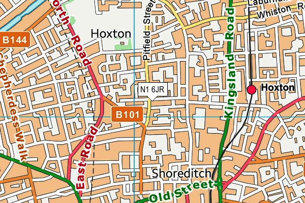 N1 6JR map - OS VectorMap District (Ordnance Survey)
