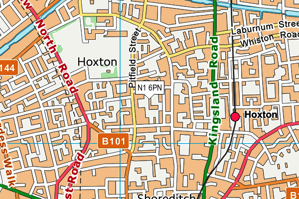 N1 6PN map - OS VectorMap District (Ordnance Survey)