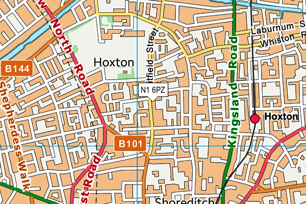 N1 6PZ map - OS VectorMap District (Ordnance Survey)