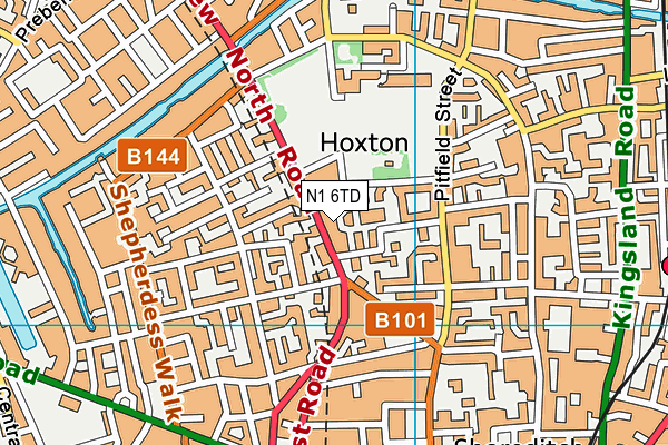 N1 6TD map - OS VectorMap District (Ordnance Survey)