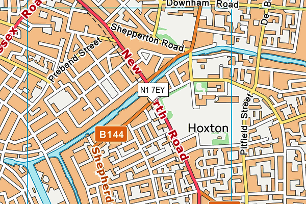 N1 7EY map - OS VectorMap District (Ordnance Survey)