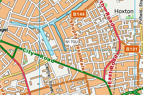 N1 7GU map - OS VectorMap District (Ordnance Survey)