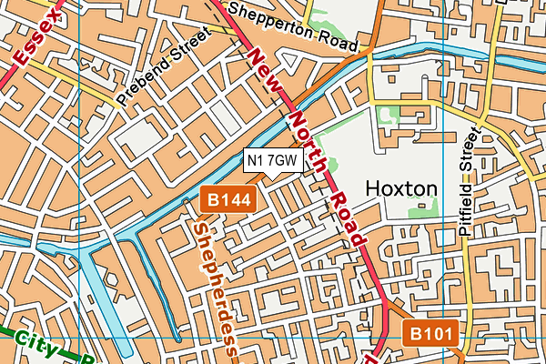 N1 7GW map - OS VectorMap District (Ordnance Survey)