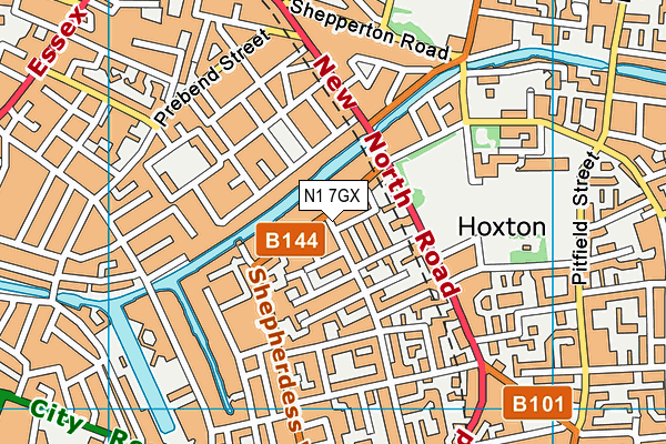 N1 7GX map - OS VectorMap District (Ordnance Survey)