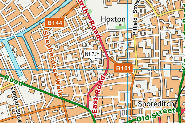N1 7JY map - OS VectorMap District (Ordnance Survey) N1 7JY map - OS VectorMap District (Ordnance Survey)
