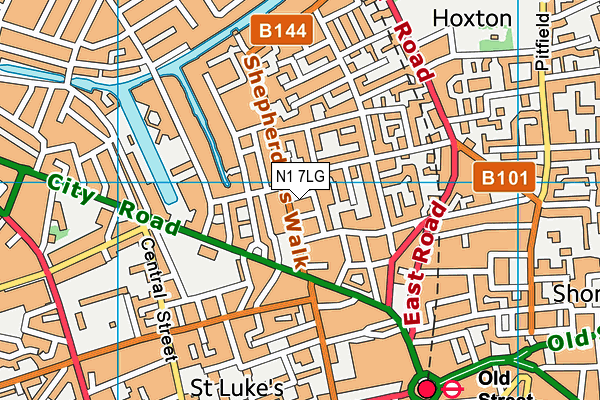 N1 7LG map - OS VectorMap District (Ordnance Survey) N1 7LG map - OS VectorMap District (Ordnance Survey)