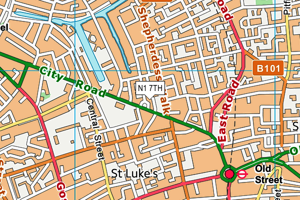 N1 7TH map - OS VectorMap District (Ordnance Survey)