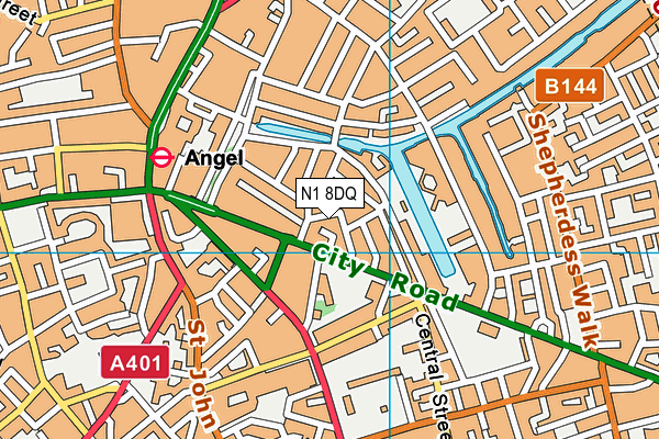N1 8DQ map - OS VectorMap District (Ordnance Survey)