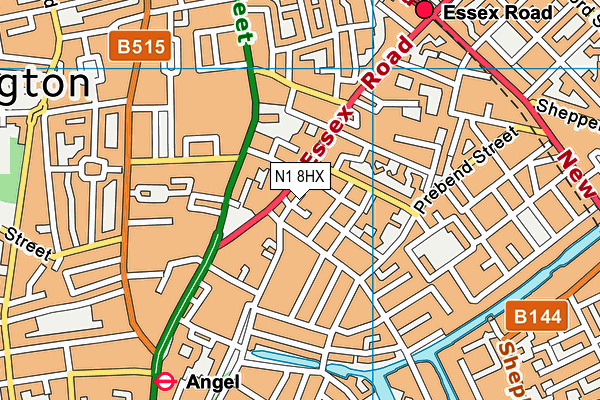 N1 8HX map - OS VectorMap District (Ordnance Survey)