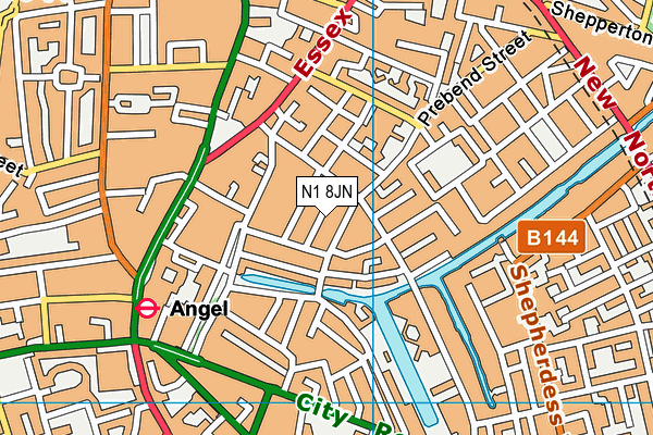 N1 8JN map - OS VectorMap District (Ordnance Survey)