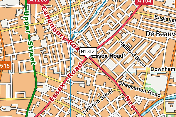 N1 8LZ map - OS VectorMap District (Ordnance Survey) N1 8LZ map - OS VectorMap District (Ordnance Survey)