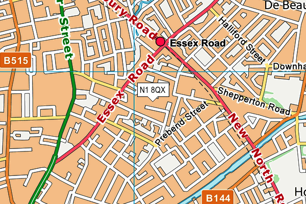 N1 8QX map - OS VectorMap District (Ordnance Survey) N1 8QX map - OS VectorMap District (Ordnance Survey)