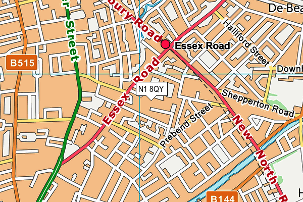 N1 8QY map - OS VectorMap District (Ordnance Survey)