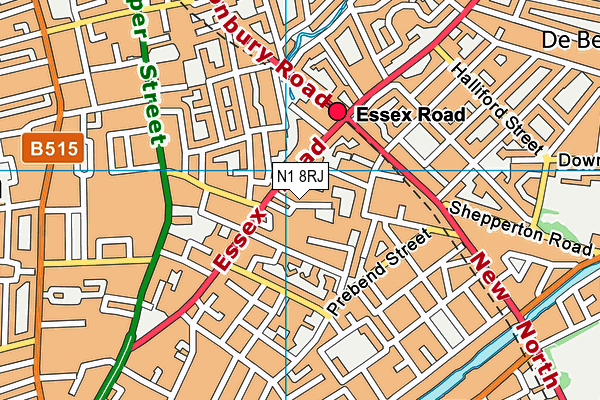 N1 8RJ map - OS VectorMap District (Ordnance Survey) N1 8RJ map - OS VectorMap District (Ordnance Survey)