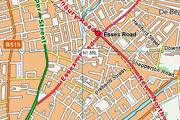 N1 8RL map - OS VectorMap District (Ordnance Survey) N1 8RL map - OS VectorMap District (Ordnance Survey)