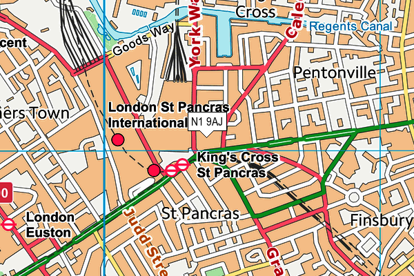 N1 9AJ map - OS VectorMap District (Ordnance Survey) N1 9AJ map - OS VectorMap District (Ordnance Survey)