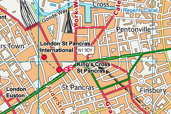 N1 9DY map - OS VectorMap District (Ordnance Survey)
