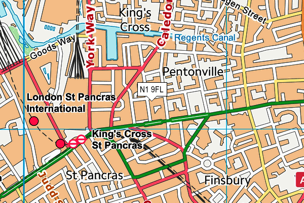 N1 9FL map - OS VectorMap District (Ordnance Survey)