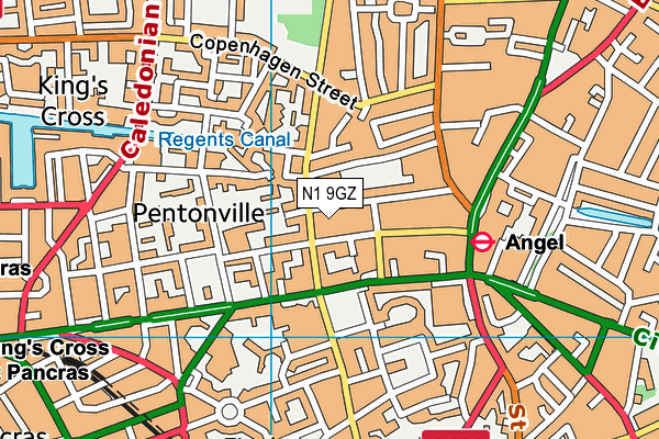 N1 9GZ map - OS VectorMap District (Ordnance Survey) N1 9GZ map - OS VectorMap District (Ordnance Survey)