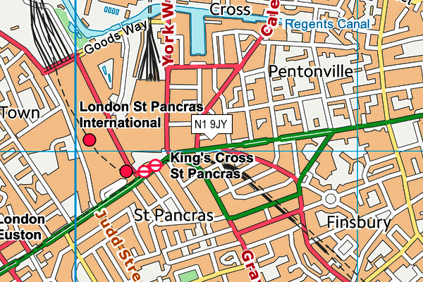 N1 9JY map - OS VectorMap District (Ordnance Survey)