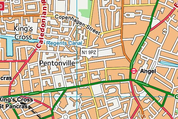 N1 9PZ map - OS VectorMap District (Ordnance Survey)