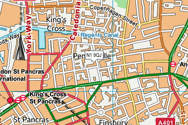 N1 9QJ map - OS VectorMap District (Ordnance Survey)