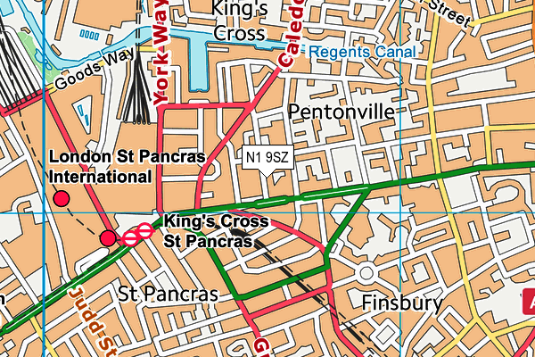 N1 9SZ map - OS VectorMap District (Ordnance Survey)