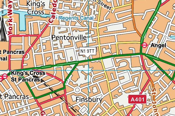N1 9TT map - OS VectorMap District (Ordnance Survey)